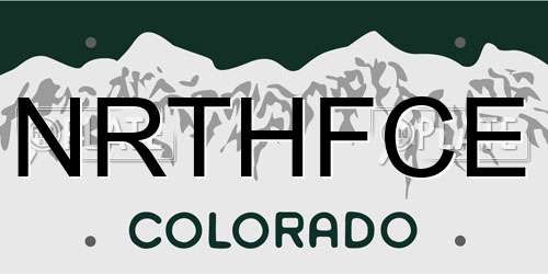 NRTHFCE Colorado License Plate