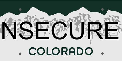 NSECURE Colorado License Plate