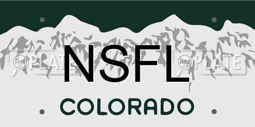 NSFL Colorado License Plate