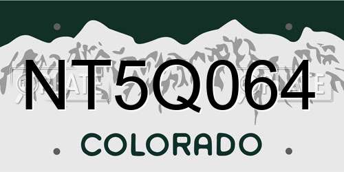NT5Q064 Colorado License Plate
