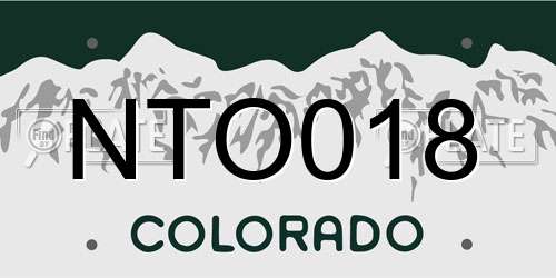 NTO018 Colorado License Plate