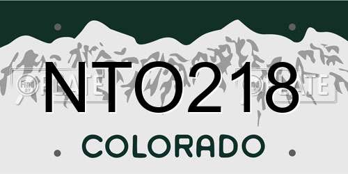 NTO218 Colorado License Plate