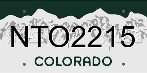 NTO2215 Colorado License Plate