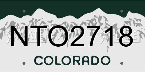 NTO2718 Colorado License Plate