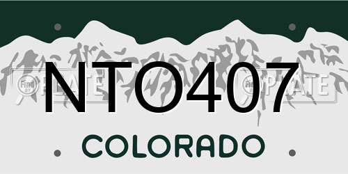 NTO407 Colorado License Plate