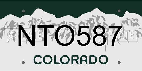 NTO587 Colorado License Plate