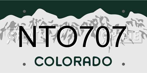 NTO707 Colorado License Plate