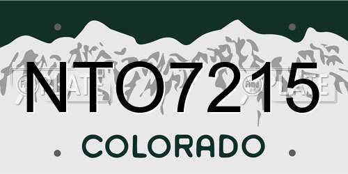 NTO7215 Colorado License Plate
