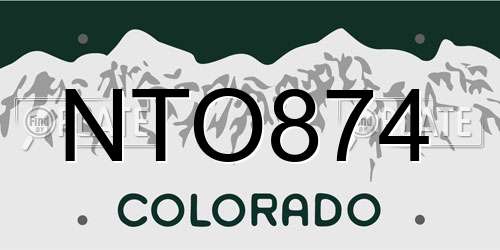 NTO874 Colorado License Plate