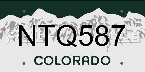 NTQ587 Colorado License Plate