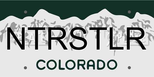NTRSTLR Colorado License Plate