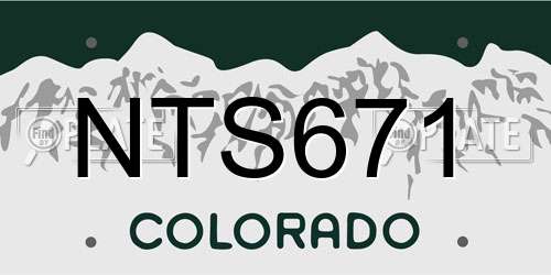NTS671 Colorado License Plate