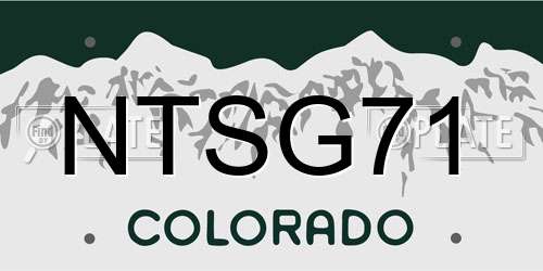 NTSG71 Colorado License Plate