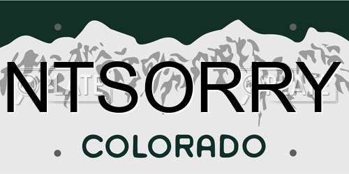 NTSORRY Colorado License Plate