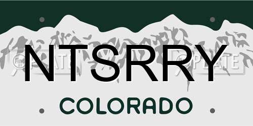 NTSRRY Colorado License Plate