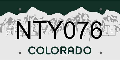 NTY076 Colorado License Plate