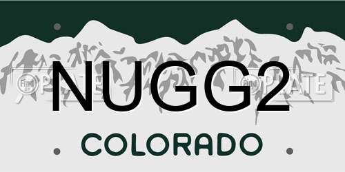 NUGG2 Colorado License Plate