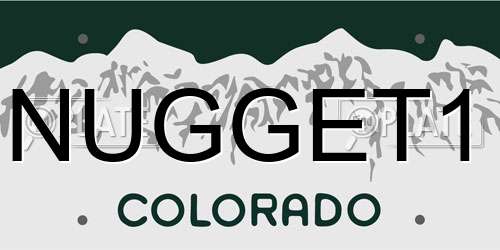 NUGGET1 Colorado License Plate
