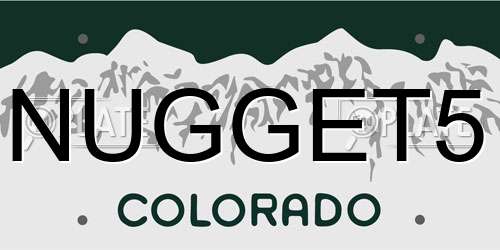 NUGGET5 Colorado License Plate