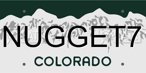 NUGGET7 Colorado License Plate