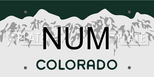 NUM Colorado License Plate