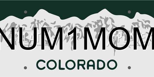 NUM1MOM Colorado License Plate