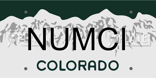 NUMCI Colorado License Plate