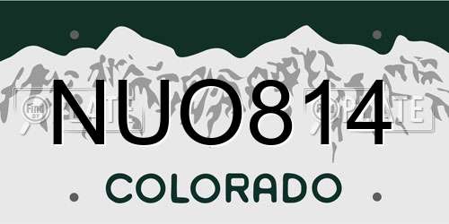 NUO814 Colorado License Plate
