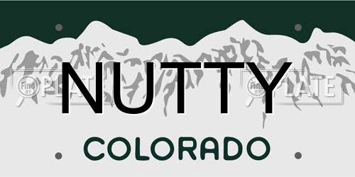 NUTTY Colorado License Plate