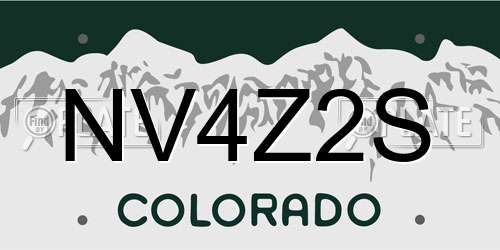 NV4Z2S Colorado License Plate