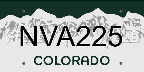 NVA225 Colorado License Plate
