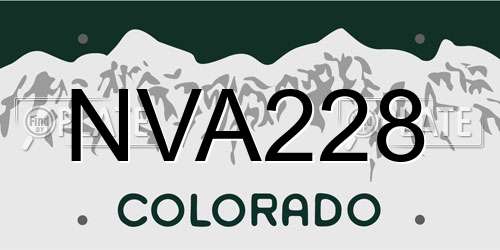 NVA228 Colorado License Plate