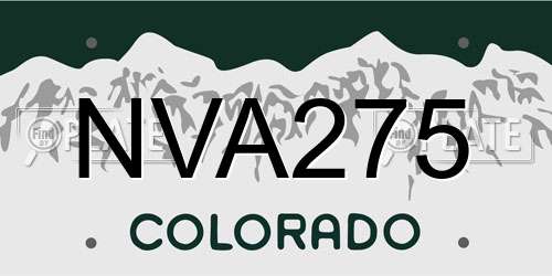 NVA275 Colorado License Plate