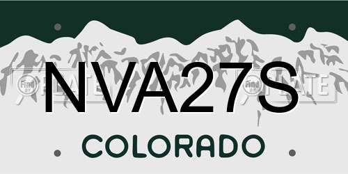 NVA27S Colorado License Plate