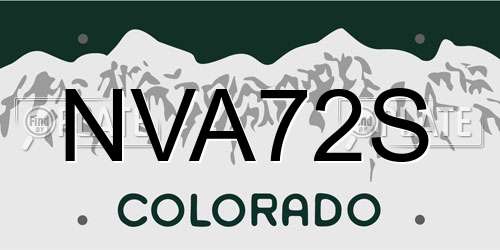 NVA72S Colorado License Plate