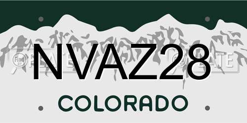 NVAZ28 Colorado License Plate