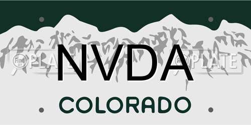NVDA Colorado License Plate