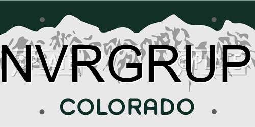NVRGRUP Colorado License Plate