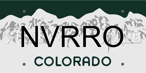 NVRRO Colorado License Plate