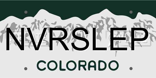 NVRSLEP Colorado License Plate