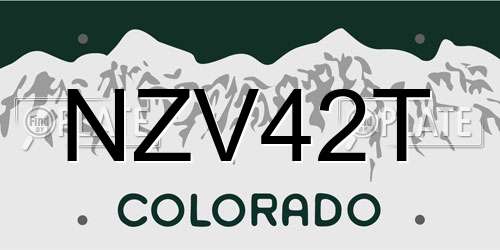 NZV42T Colorado License Plate