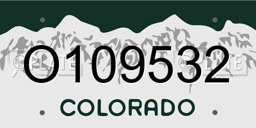 O109532 Colorado License Plate