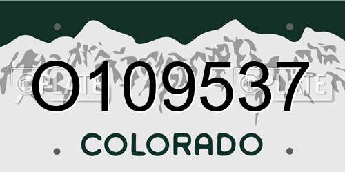 O109537 Colorado License Plate