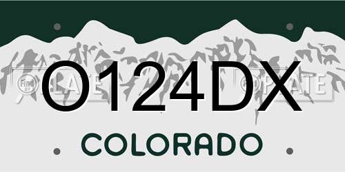 O124DX Colorado License Plate