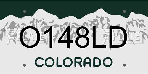 O148LD Colorado License Plate