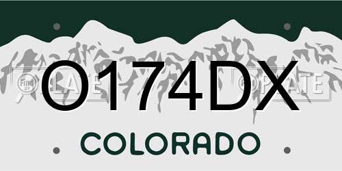 O174DX Colorado License Plate