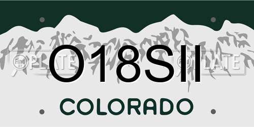 O18SII Colorado License Plate