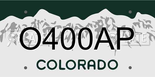 O400AP Colorado License Plate