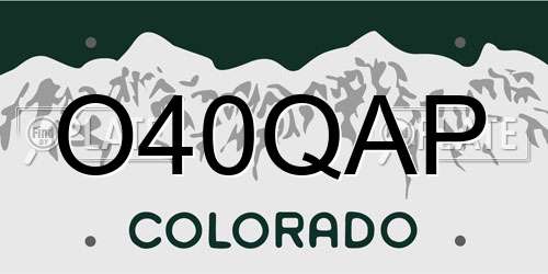 O40QAP Colorado License Plate