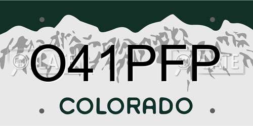 O41PFP Colorado License Plate